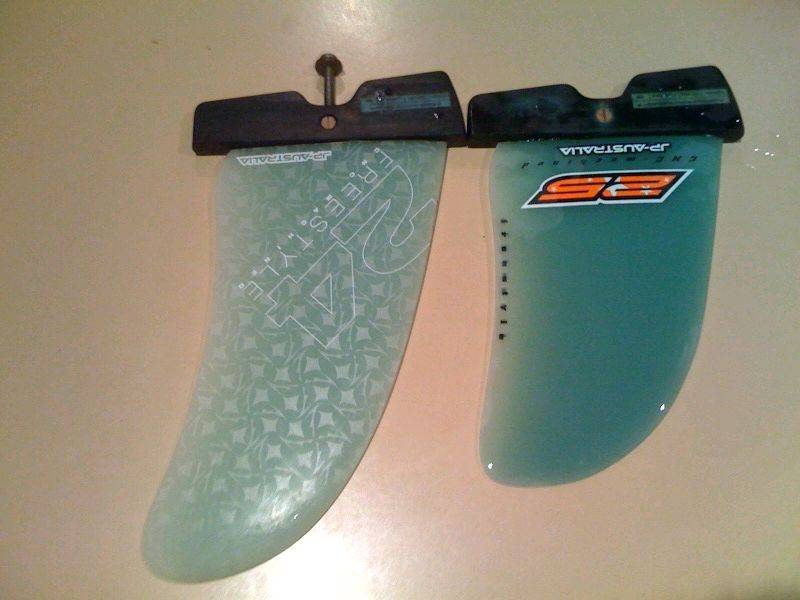 My cut down JP freestyle fin compared to 2010 JP Freestyle 24