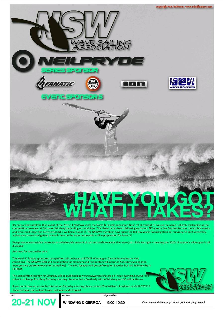 NSWWA Event 3 Poster