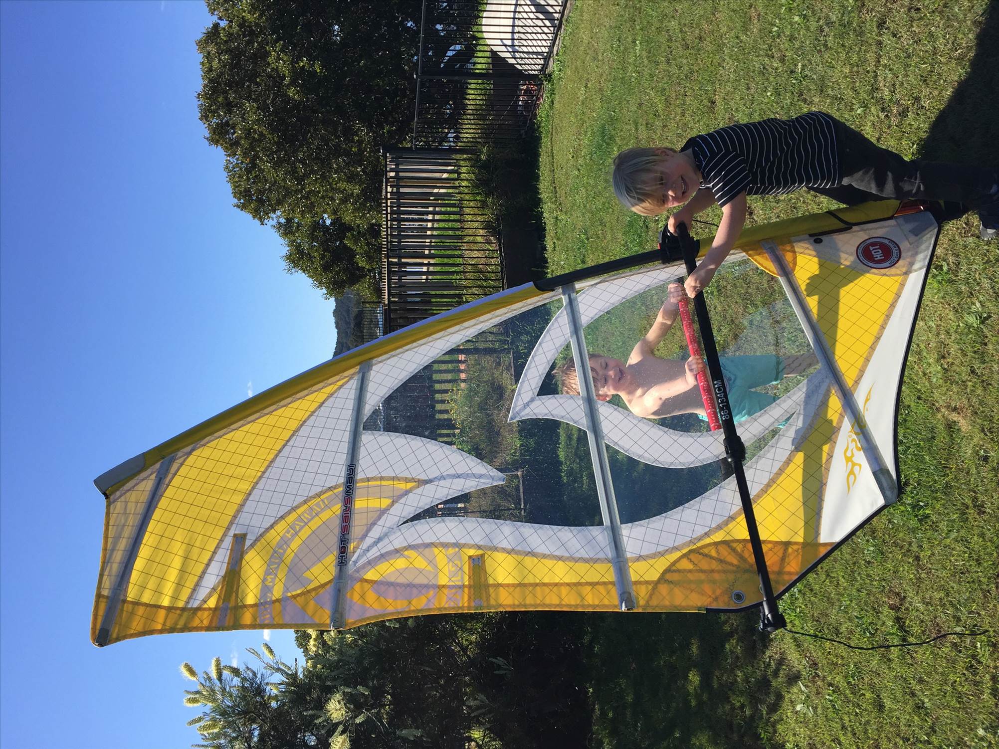 First day windsurfing